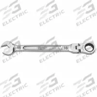 MILWAUKEE Combination Wrench: Chrome Vanadium Steel, Chrome, 18 mm Head Size, 242 1/2 mm Overall Lg (MPN 45-96-9618). Key specifications — attr309600: 18 mm; attr309611: Chrome; attr309610: Chrome Vanadium Steel; attr309604: No; attr309612: No; attr309613: No; attr309615: Yes; attr324932: MILWAUKEE.