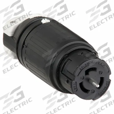 HUBBELL Locking Connector: Non-NEMA, Black/White, 480V AC, 50 A Current Rating - General Purpose Connectors