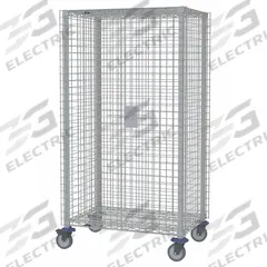 METRO Security Cart: 900 lb, 36 in L x 24 in W Self, 41 in L x 28 in W x 68 in H Overall Dim, Silver (MPN MQSEC53VE). Key specifications — Shelf Type: Adjustable; Caster Brake Type: Face Contact Brake; Brand: METRO; Caster/Wheel Configuration: (2) Swivel with Brake; Shelves Included: None.