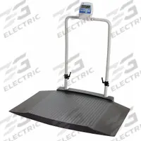 DORAN Wheelchair Scale: Digital, kg/lb, 30 in Weighing Surface Wd, 31 in Weighing Surface Dp (MPN DS8030). Key specifications — Brand: DORAN; Weighing Units: lb; Standards: EMR; IP Rating: Not IP Rated; Indicator Attachment: Column-Mounted; Includes: AC Adapter; Readability: 0.2 lb/0.1 kg.