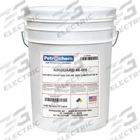 PETROCHEM Air Tool Oil: Synthetic, -55°F Min. Op Temp., 450°F Max. Op Temp., NSF H2, Pail (MPN AIRGUARD 46-005). Key specifications — attr1321222: Synthetic; attr1321226: 15W; attr1321227: 128; attr1321244: PETROCHEM; attr1321245: Pail.