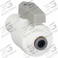 PARKER Manual Two-Way Ball Valve: 3/8 in, Polypropylene, Straight, Push x Push, One-Piece, Lever (MPN LFPP6MVUC6M). Key specifications — Brand: PARKER; Handle: Lever.