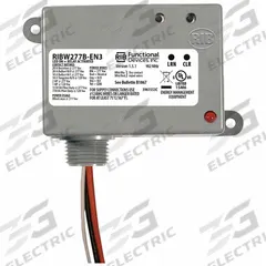 RIB Wireless Relay and Transmitter: 20 A Current Rating, 277V AC, Wireless 902 MHz (MPN RIBW277B-EN3). Key specifications — Communication Method: Wireless 902 MHz; Nipple Size: 0.50 in NPT; Brand: RIB.