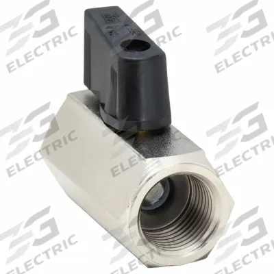 APPROVED VENDOR Manual Two-Way Ball Valve: 3/8 in, Nickel-Plated Brass, Straight, FNPT x FNPT - Mini Brass Ball Valves