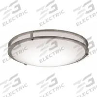 LED Flush Mount: 14 in Dia, Satin Nickel, 5 in Ht, 2,400 lm, 3000K/3500K/4000K, 27 W, 120V AC, Steel (MPN CAF14L5AJUDSN-BB). Key specifications — attr1262585: 120V AC; attr1262581: AFX INC.; attr1262597: Integrated LED; attr1262602: Yes; attr1262616: 3500K; attr1262619: Satin Nickel.