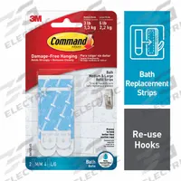 COMMAND Water Resistant Assorted Refill Strip: 0.75 in Overall Wd, 2.75 in_3.65 in Overall Lg, White (MPN BATH22-ES). Key specifications — Brand: COMMAND; Material: Foam.