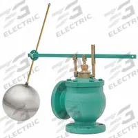 KECKLEY Float Valve Assembly: For Water Media, Angle Valve Body, Cylindrical, Vertical Piping, Iron (MPN 677FA/IB). Key specifications — Body Material: Iron; Mounting: Vertical Piping; Arm Adjustability: Adjustable; Brand: KECKLEY; Flow Rate: 3360 gpm @ 40 psi; For Media: Water; Rod Thread: 1/2" NPT; Valve Series: 77.