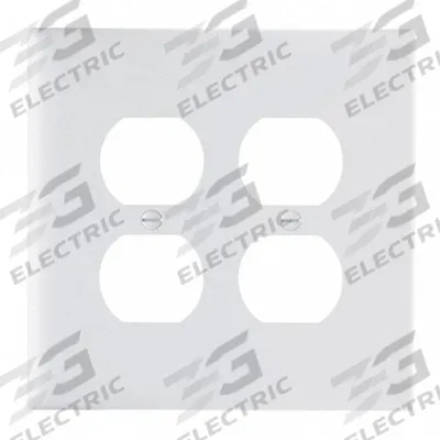 LEGRAND Wall Plate: Duplex Outlet, 2 Gang, White - General Purpose Wall Plates