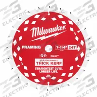 MILWAUKEE Circular Saw Blade: 7 1/4 in Blade Dia., 24 Teeth, 0.07 in Cut Wd, 5/8 in Arbor Size (MPN 48-40-2740). Key specifications — attr1116119: MILWAUKEE; attr1145631: Wet Lumber.