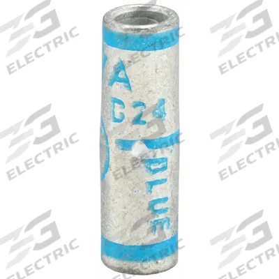 APPROVED VENDOR Open Barrel Splice: 6 AWG Wire Size, Blue Code, 1.01 in, Copper Barrel - Crimped Butt Splice Compression Connectors