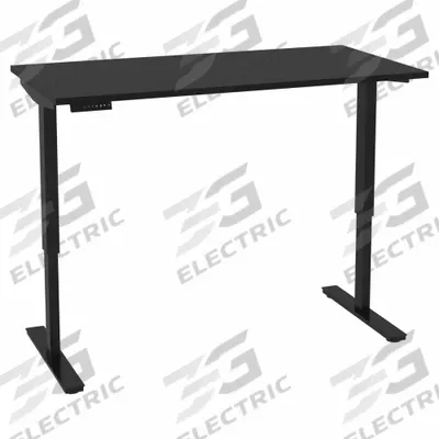 BESTAR Electric Sit-Stand Desk: Black, Particle Board, 59 1/4 in Overall Wd - Electric Adjustable-Height Desks