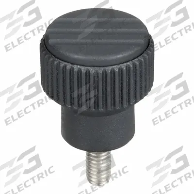 KIPP Hand Knob: Knurled, Plastic w/ SS Thread, M5 Thread, 10 mm Thread Lg, 21 mm Dia - Knurled Knobs with Threaded Stud
