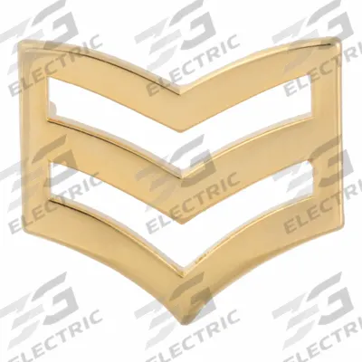 HEROS PRIDE Metal Rank Insignia: SGT. Chevron, 3/4 in, Gold, Metal, Clutch Pin, Rank Insignia - Metallic Insignia