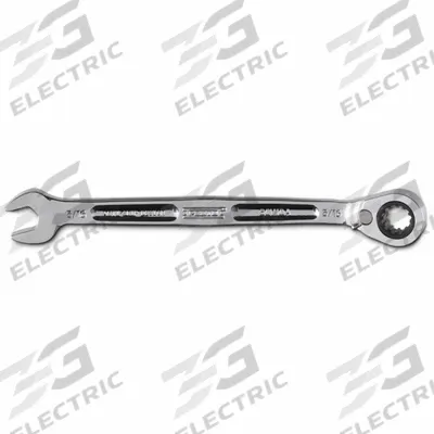 PROTO Combination Wrenches: Alloy Steel, Full Polish Chrome, 5/16 in Head Size - SAE Spline Ratcheting Combination Wrenches
