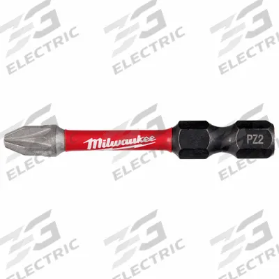 MILWAUKEE Power Bit: Power Bit, Imperial, Pozidriv Head, PZ2 Bit Industry Size, Std - Pozidriv Bits