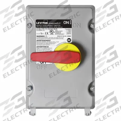LEVITON Disconnect Switch: Non-Fusible, 100 A, Single or Three Phase, 600V AC - Non-Fusible Safety Switches