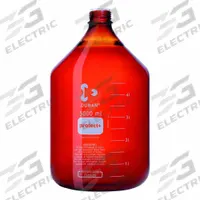 DURAN Narrow Mouth Round Glass Bottles - Safety Coated: 5 L, 45 mm, Amber, 1 Bottles (MPN 218067382). Key specifications — Brand: DURAN; Graduated: Yes; Pre-Cleaned: None; Body Color: Amber; Screw Closure Size: 45 mm.