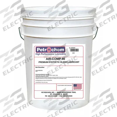 PETROCHEM Compressor Oil: 5 gal, Pail, 15 SAE Grade, 46 ISO Viscosity Grade - Air Compressor Oils