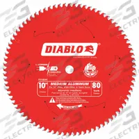 DIABLO Circular Saw Blade: 10 in Blade Dia., 80 Teeth, 0.09 in Cut Wd, 5/8 in Arbor Size, Carbide (MPN D1080N). Key specifications — attr1116119: DIABLO; attr1145631: Non-Ferrous Metals.