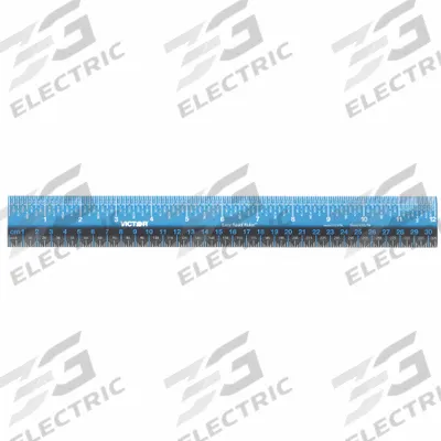 VICTOR Ruler: EZ12PBL, Gen Purpose, 12 3/16 in / 309.5 mm, 1/16 in/1/4 in, White - Plastic Rulers