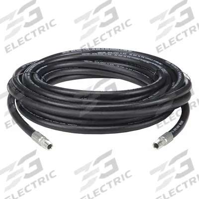 CONTINENTAL Pressure Washer Hose: 3/8 in ID, 50 ft Lg, Chlorinated Polyethylene, Black - Steam Cleaner & Pressure Washer Hose Assemblies