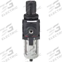 ARO Filter-Regulator: 1500 Series, 1/4 in NPT, 72 cfm, 0.3 micron, 0 psi to 140 psi, Manual Drain (MPN P39223-100). Key specifications — attr109419: ARO; attr109429: Aluminum; attr109463: No; attr109468: 1500.