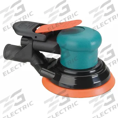 DYNABRADE Air Orbital Sander: 5 in Disc, Hook and Loop/Vinyl, 3/8 in Orbit, Central Vacuum - Central Vacuum Random Orbital Sanders