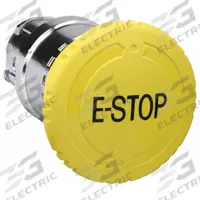 SCHNEIDER Mushroom Head Push Button: 22 mm Mounting Size, Metallic, Maintained (MPN ZB4BS5540). Key specifications — Brand: SCHNEIDER; Action: Maintained; Legend: E-Stop; Series: XB4; Push Button Material Type: Metallic.