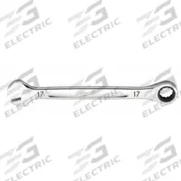 MILWAUKEE Ratcheting Combination Wrench: Chrome Vanadium Steel, Chrome, 17 mm Head Size, Std (MPN 45-96-9317). Key specifications — attr309600: 17 mm; attr309611: Chrome; attr309610: Chrome Vanadium Steel; attr309604: No; attr309612: No; attr309613: No; attr309615: No; attr324932: MILWAUKEE.