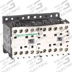 SCHNEIDER IEC Magnetic Contactor: Reversing, 3 Poles, 3NO Contacts, 9 A, 24V AC Coil (MPN LC2K0910B7). Key specifications — Brand: SCHNEIDER; Integrated Surge Suppression: No.