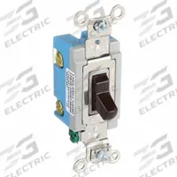 BRYANT Wall Switch: Toggle Switch, Double Pole, Maintained, Brown, 120/277V AC, 15 A (MPN 4802). Key specifications — Illuminated: No; Voltage Rating: 120/277V AC.