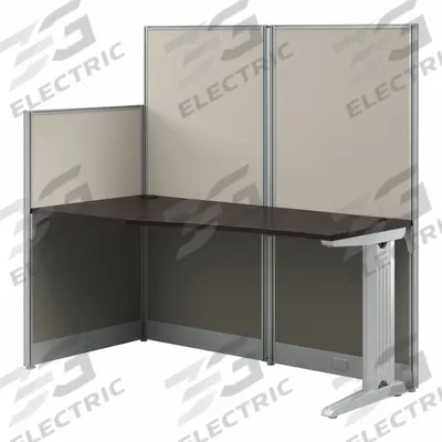 BUSH BUSINESS FURNITURE Modular Cubicle Workstation: 63 in Overall Ht, 64 in Overall Wd - Office Cubicles with Privacy Panels