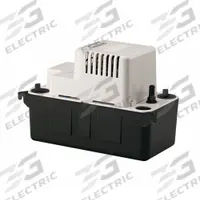 LITTLE GIANT Condensate Removal Pump: 230V AC, 1/2 gal Tank, 1/16 hp, 1.33 gpm, 20 ft Max. Head (MPN 554461). Key specifications — Nameplate Voltage: 230V AC; Brand: LITTLE GIANT; Included Accessories: Safety Switch & Tubing; Plenum Rated: No.
