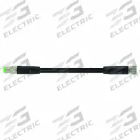 Cordset: M8 Male Straight X M8 Female Straight, 3 Pins, Black, PUR, 3 m Cable Lg, 24 AWG Wire Size (MPN 7000-88001-6300300). Key specifications — Cable Jacket Color: Black; End 1 Mounting Orientation: Straight; End 1 Gender: Male; End 1 Connection Type: M8; Cable Jacket Material: PUR; Brand: MURRELEKTRONIK; IP Rating: IP65; End 2 Connection Type: M8.