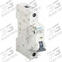 SIEMENS IEC Miniature Circuit Breaker: 6 A Amps, 60V DC, 14kA at 240V AC, Screw Clamp, 5SJ4, 240V AC (MPN 5SJ41067HG40). Key specifications — Brand: SIEMENS; DC Voltage Rating: 60V DC; Max. AIR Rating: 14kA at 240V AC; Terminal Connection: Screw Clamp; AC Voltage Rating: 240V AC.