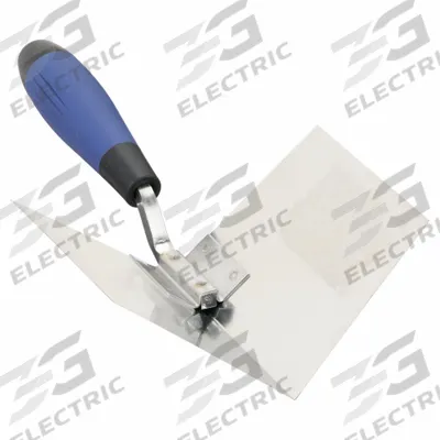 WESTWARD Inside Corner Trowel: Blade Mat. Stainless Steel, 4 in Blade Wd - Inside-Corner Drywall Trowels
