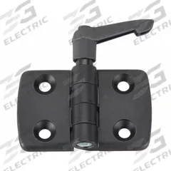 Hinge with Locking Lever: 48 mm x 77 mm, 40 Series, For 8 mm Slot Wd, Black, Polyamide (MPN 095KF4040F00). Key specifications — Brand: FATH INC.; Product Type: Hinge with Locking Lever; Material: Polyamide; Hinge Type: Hinge with Locking Lever.
