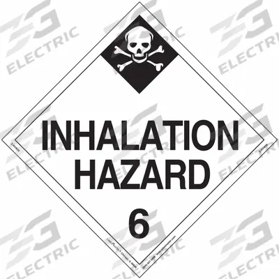 LABELMASTER Inhalation Hazard Placard: Inhalation Hazard 6, 10 3/4 in x 10 3/4 in, Vinyl - Class 6: Toxic, Poison Inhalation & Infectious Substances