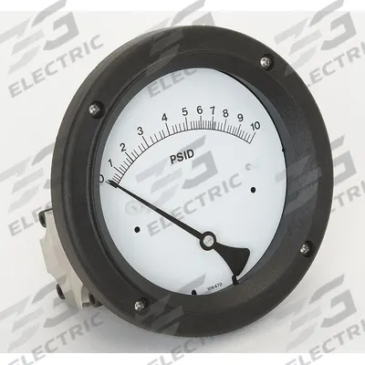 MIDWEST INSTRUMENT Differential Pressure Gauge: Back, 1/4 in NPT Female, Model 142 - Medium & High Operating Pressure Differential Gauges
