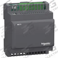 SCHNEIDER ELECTRIC PLC: (5) Analog/(6) Digital, (5) Analog/(6) Digital, 12 to 24V AC (MPN TM171OBM22R). Key specifications — attr211240: SCHNEIDER; attr1072668: Clock Included; attr1075941: (5) Analog; attr1075943: (6) Digital.