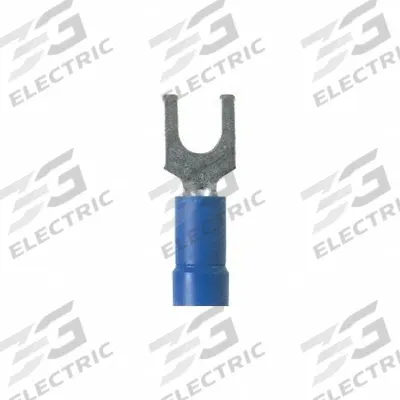 PANDUIT Fork Terminals: Blue, Vinyl, #8 Stud Size, 16 AWG – 14 AWG Wire Range, Std Fork - Insulated Fork Terminals