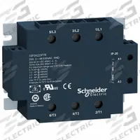 SCHNEIDER Solid State Relay: Surface Mounted, 50 A Max Output Current, SCR, AC Output (MPN SSP3A250P7T). Key specifications — Brand: SCHNEIDER; Current Type: AC; Electrical Connection: Screw Clamp; Finger Safe: Yes; Input Current: 7 to 20 mA; Maximum Output Current without Heat Sink: Not Recommended; Mounting Style: Panel; Output Voltage: 48 to 530V AC.