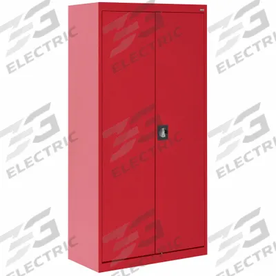 SANDUSKY Shelf Cabinet: 36 in x 18 in x 72 in, 4 Shelves, Recessed Handle & Keyed - Industrial Combination Cabinets