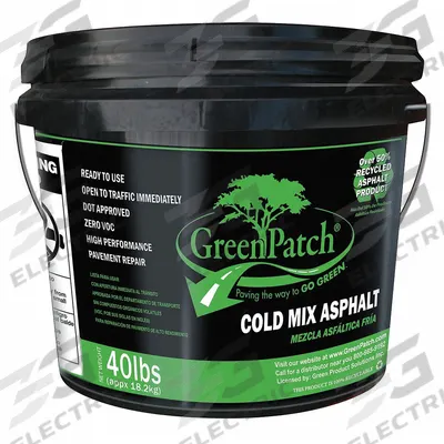 GREENPATCH Cold Patch: Cold Mix Asphalt, Recycled Asphalt Mix, 40 lb Container Size - Ready-to-Use Pothole Cold Patching
