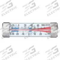 TAYLOR Refrigerator/Freezer Thermometer: Cold Storage, Analog, 3 3/4 in Overall Lg, Metal Detectable (MPN 3503). Key specifications — Accuracy: ±2 °F; Brand: TAYLOR; Case Material: Plastic; Display Type: Analog; Features: Clips or Hangs in Freezer or Refrigerator; Lens Material: Plastic; NSF Certified: Yes; Thermometer Type: Refrigerator/Freezer Thermometer.