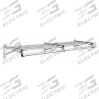 GLARO Wall-Mount Garment Rod: Rod Design (No ) Hooks, 7 in Overall Ht, 60 in Overall Wd, Aluminum (MPN 501-60SA). Key specifications — Color: Silver; Finish: Satin; Material: Aluminum.