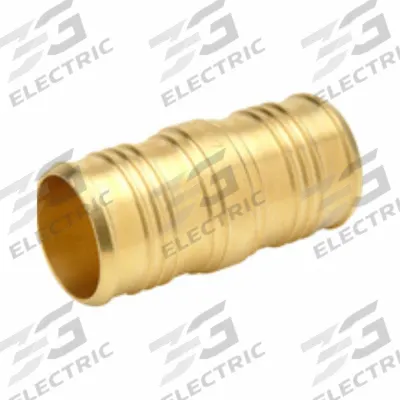 ZURN Barbed Fitting Coupling: 1 5/64 in ID x 3/4 in Pipe Size, Barbed x Barbed - Crimp-On Brass Barbed Tube Fittings