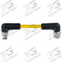 Cordset: M12 Male Straight X M12 Female Right Angle, 5 Pins, Yellow, TPE, 3 m Cable Lg (MPN 7700-P4251-U0D0300). Key specifications — Cable Jacket Color: Yellow; End 1 Gender: Male; End 1 Mounting Orientation: Straight; End 2 Gender: Female; End 2 Mounting Orientation: Right Angle; End 2 Connection Type: M12; IP Rating: IP66K; Brand: MURRELEKTRONIK.