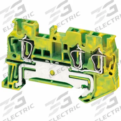 SCHNEIDER Terminal Block: DIN Rail Mounting Type, Spring Wire Termination - Grounding Blocks