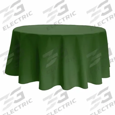 R&R TEXTILE Tablecloth: Round, Forest Green, Polyester - Round Tablecloths
